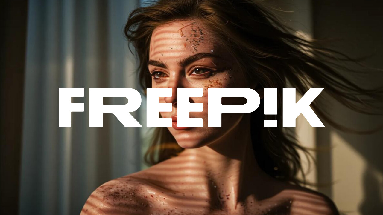 Freepik logo on AI generated background