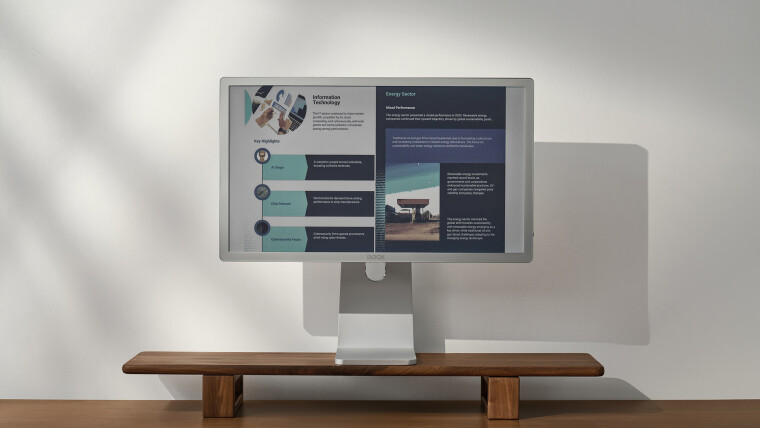 The BOOX Mira Pro Color Edition e-ink display