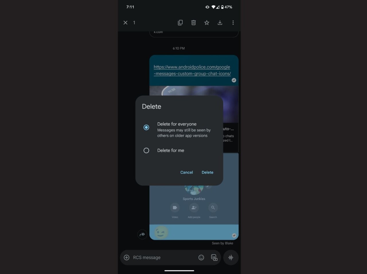 Google Messages Delete for Everyone