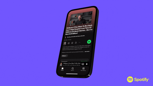 Animation showing the new podcast discovery feed