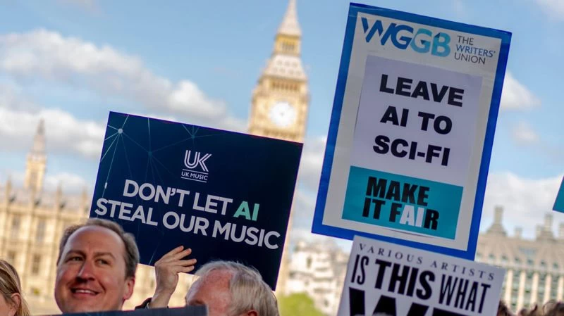 Protest against UKs Data Use and Access Bill