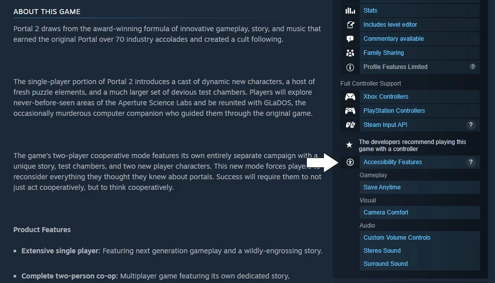 Steam Accessibility