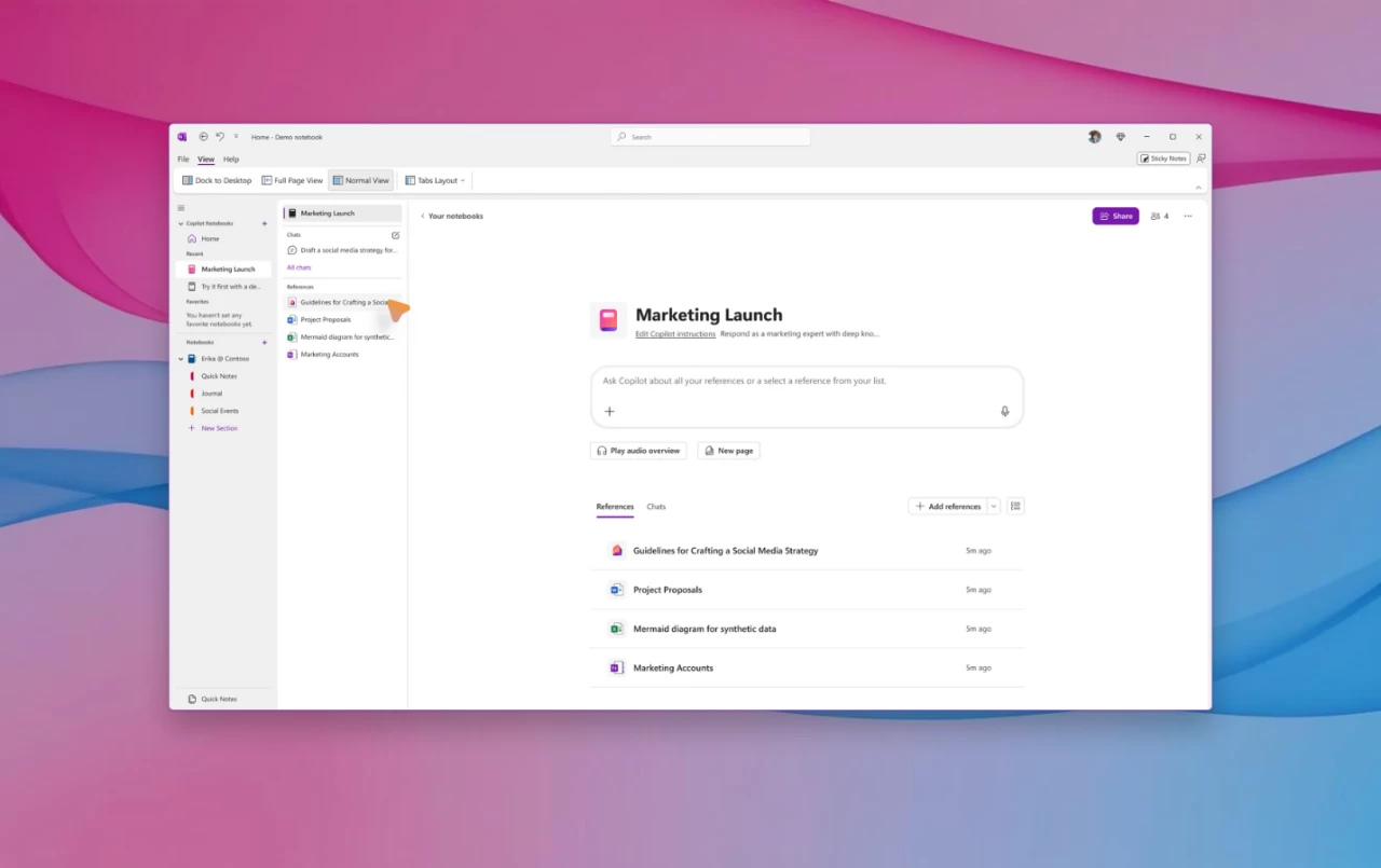 Copilot Notebooks in OneNote for Windows