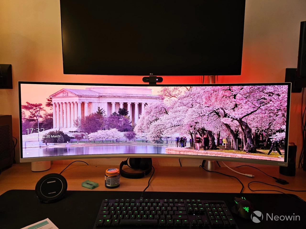 Windows Hello in a low-light environment with warm lighting