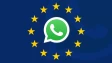 WhatsApp logo on EU flag