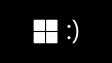 Windows 11 logo with a smiley face and a black background