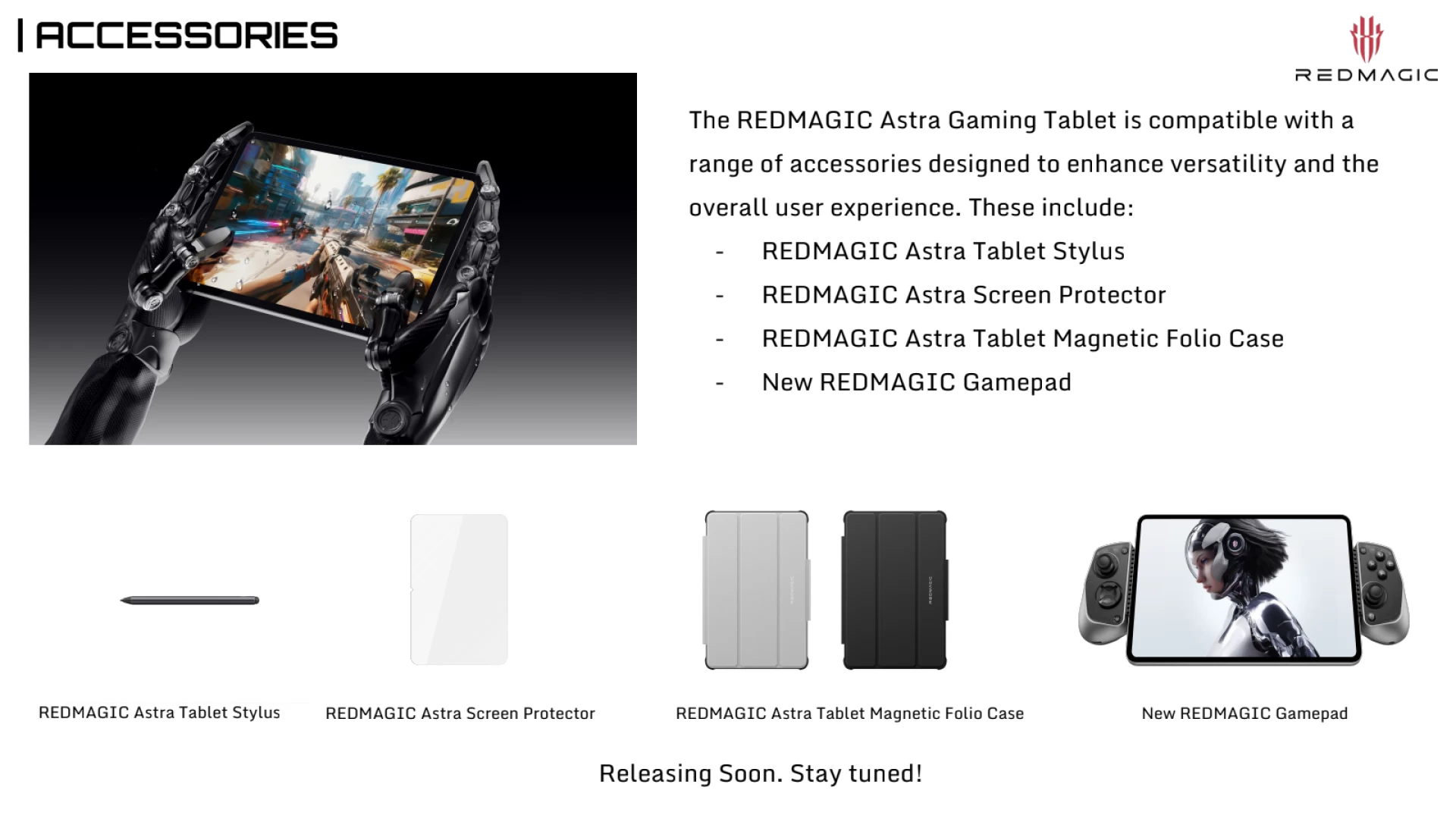 redmagic astra gaming tablet product photos