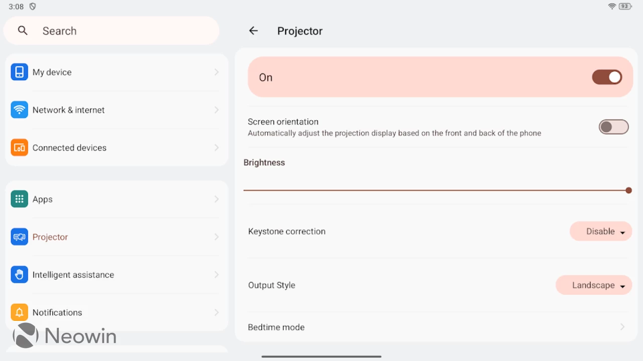 TankPad Projector settings