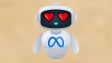 A Meta robot cartoon with heart eyes