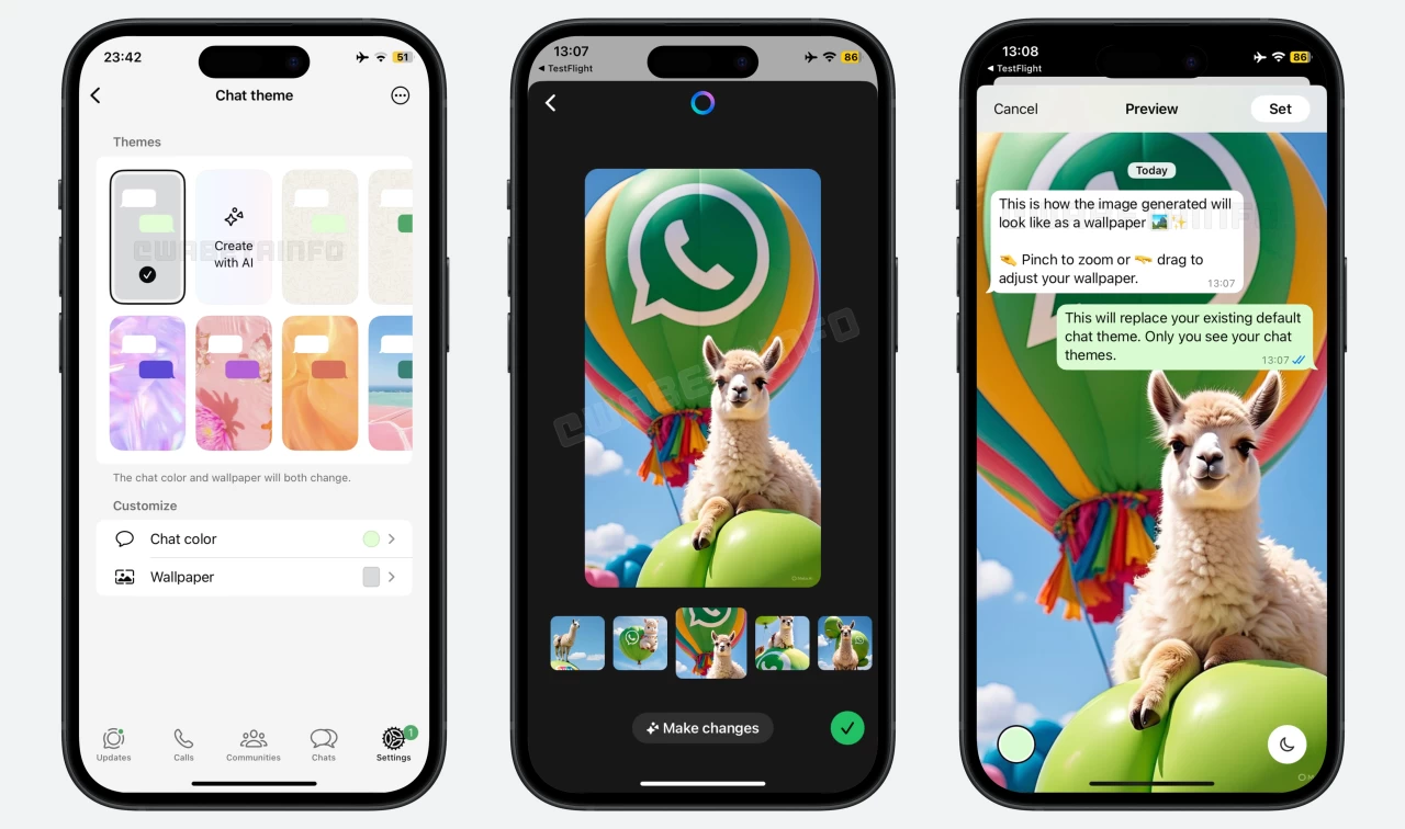 WhatsApp wallpapers made with Meta AI