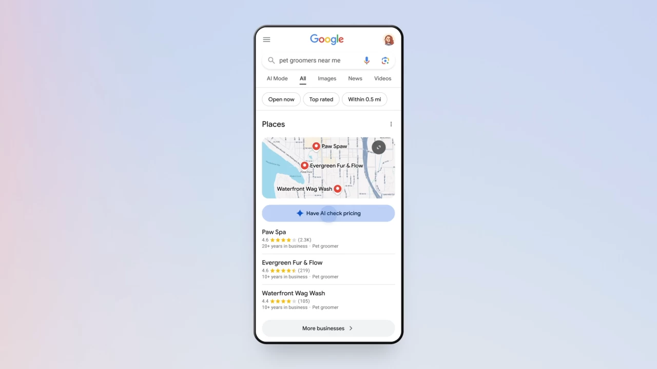 Google व्यवसायांना एआय फोन कॉल शोधा