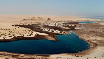 a water body in a desert