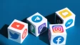 Social media logos on cubes