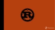 The Rust programming language logo on a black and orange background