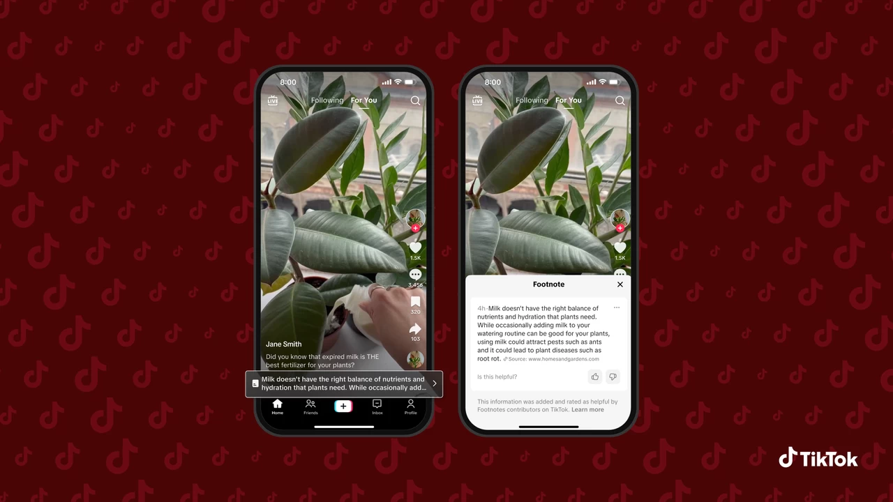 टिकटोक तळटीप वैशिष्ट्य