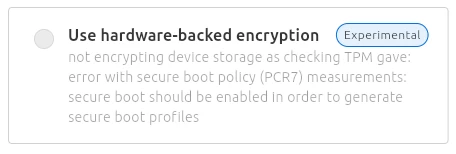 ubuntu TPM encryption options and errors