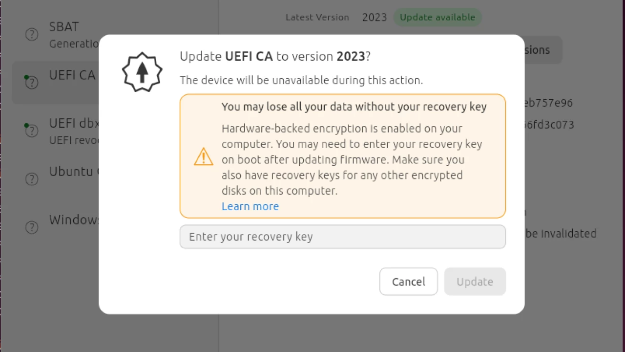 ubuntu TPM encryption options and errors