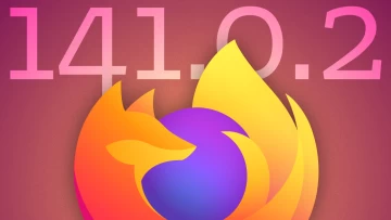 A Firefox logo with a version number behind it