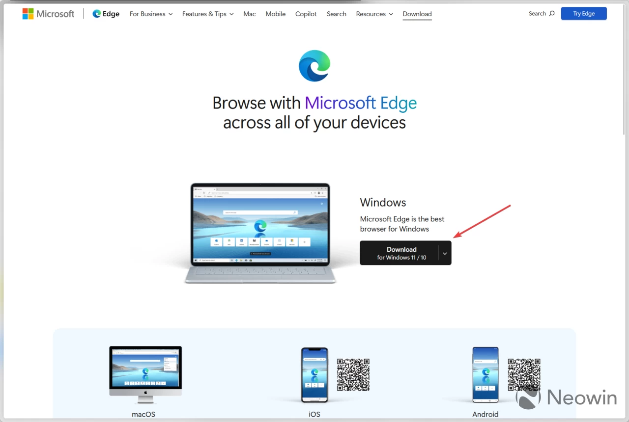 How to download Microsoft Edge from the official website