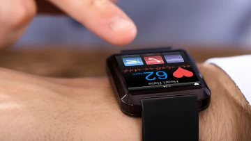 Someone wearing a smartwatch