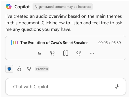 Microsoft 365 Copilot Audio Overviews