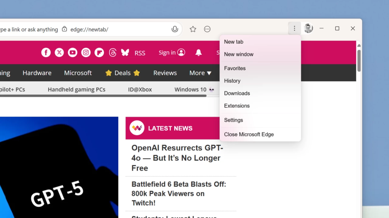An upcoming Microsoft Edge Olympia redesign