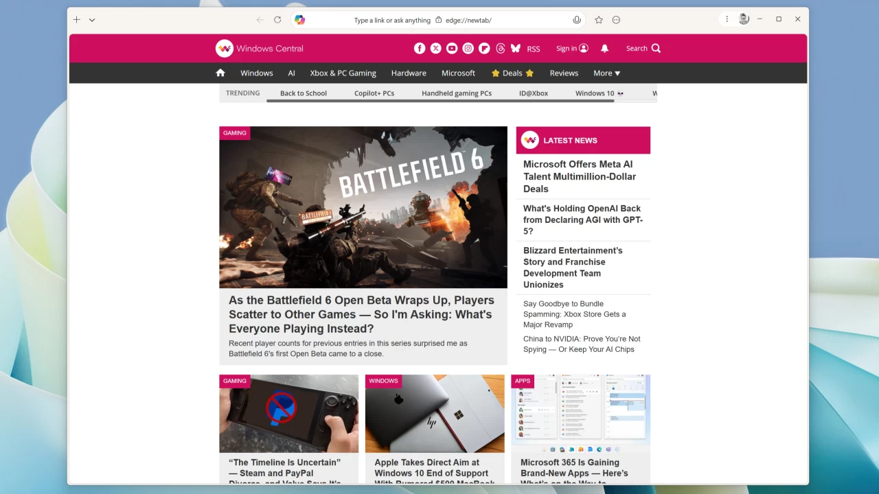 An upcoming Microsoft Edge Olympia redesign