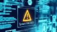 System hacked on a blue screen