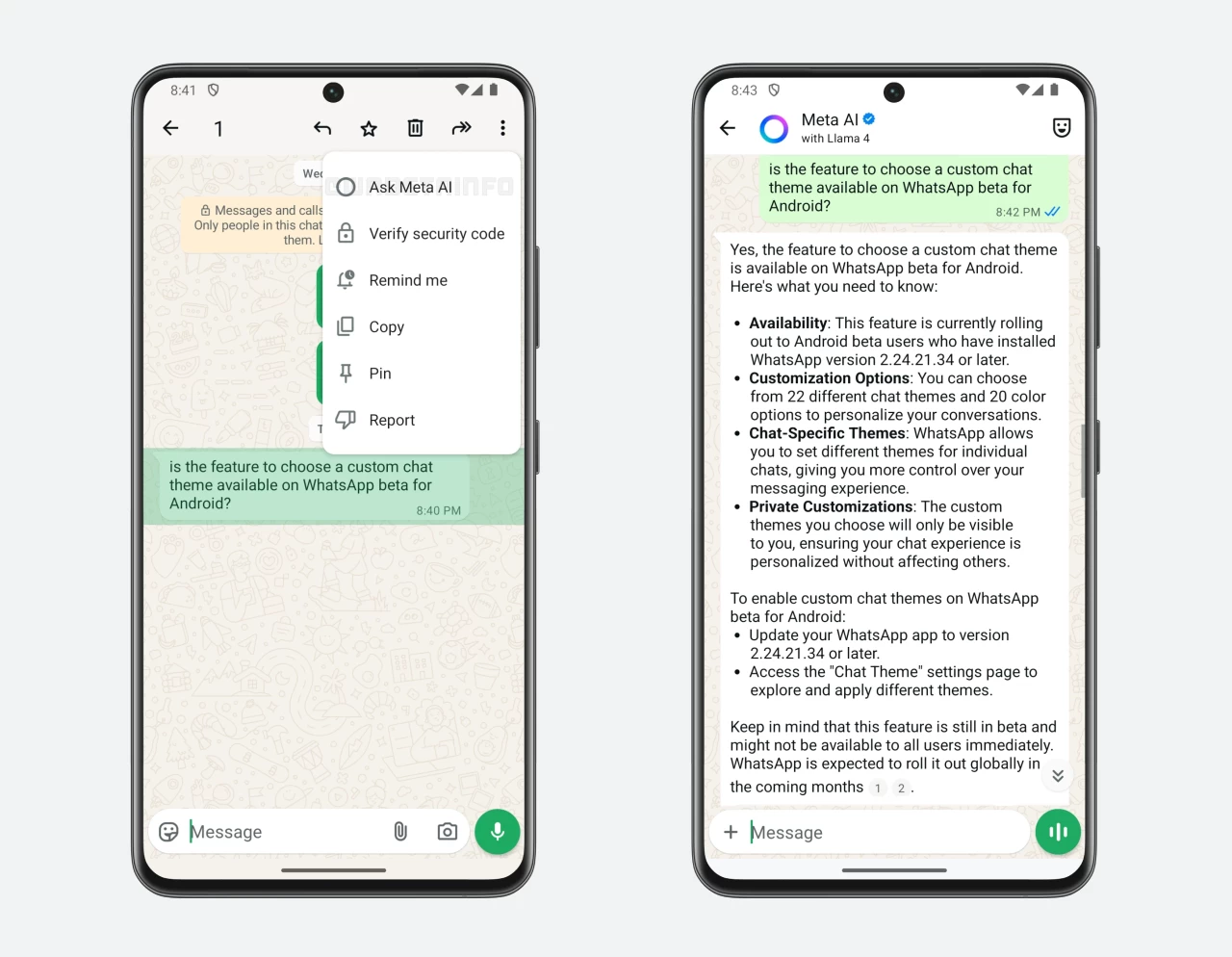 Ask Meta AI on WhatsApp
