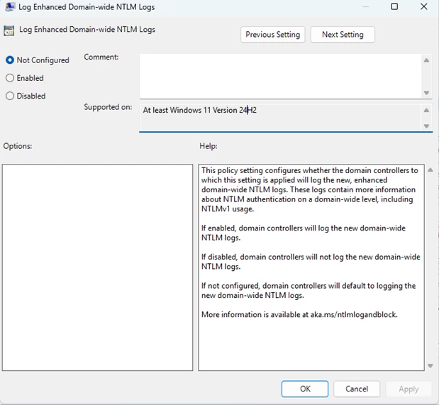 ntlm audit group policy