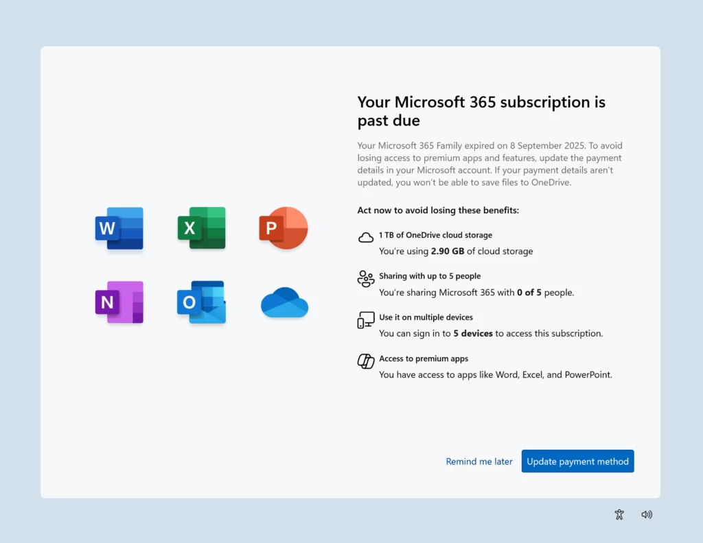 Microsoft 365 Ad in SCOOBE