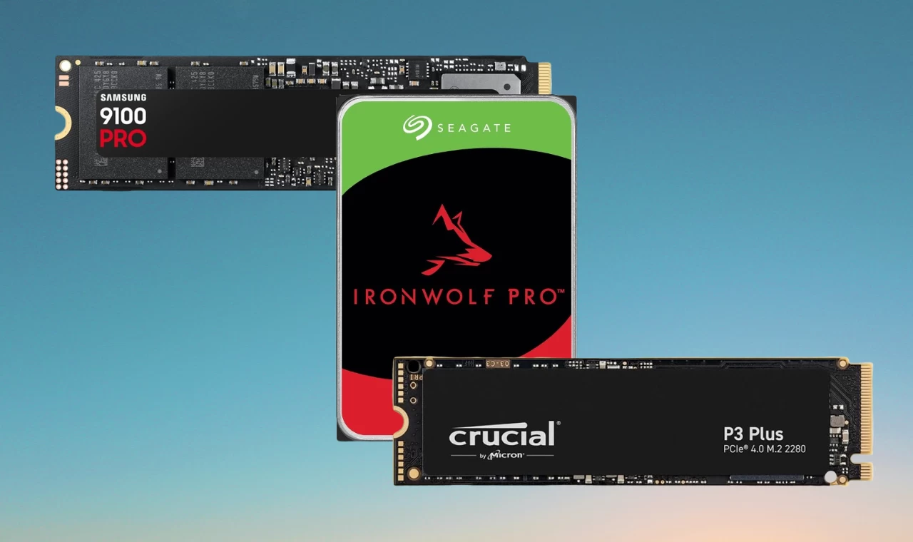SSDs and HDDs from Crucial Samsung and Seagate