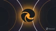 microsoft edge logo in yellowish golden on a dark background