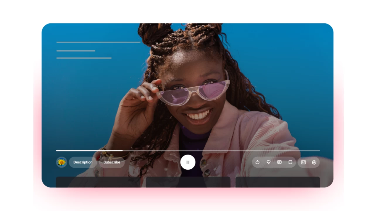 The updated video player in YouTube