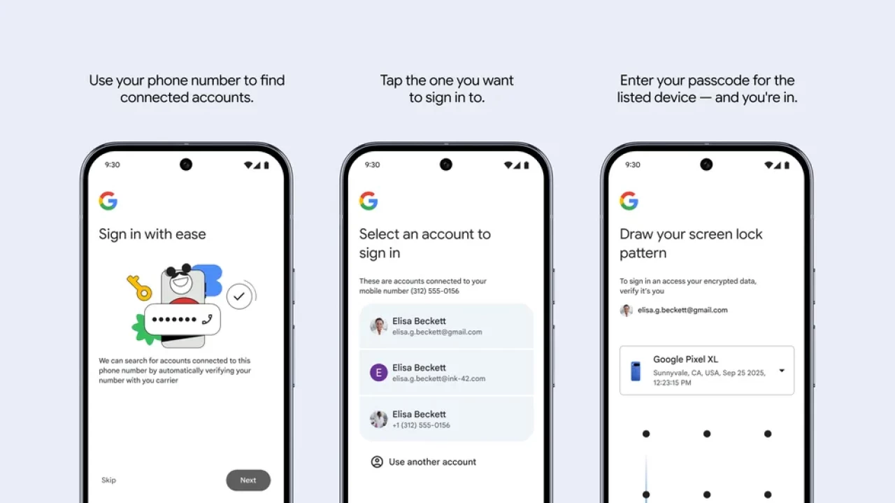 Google Android Sign In with phone number