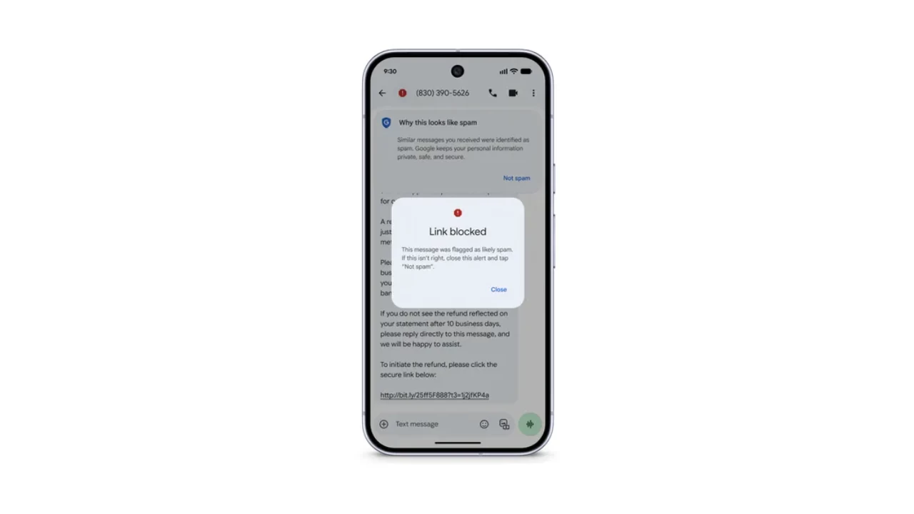 Google Messages Scam Link Detection