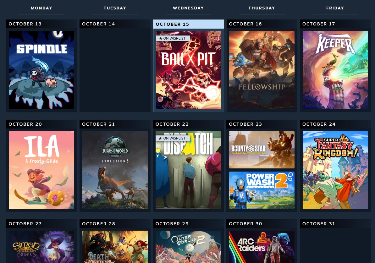 Steam Personal Calendar