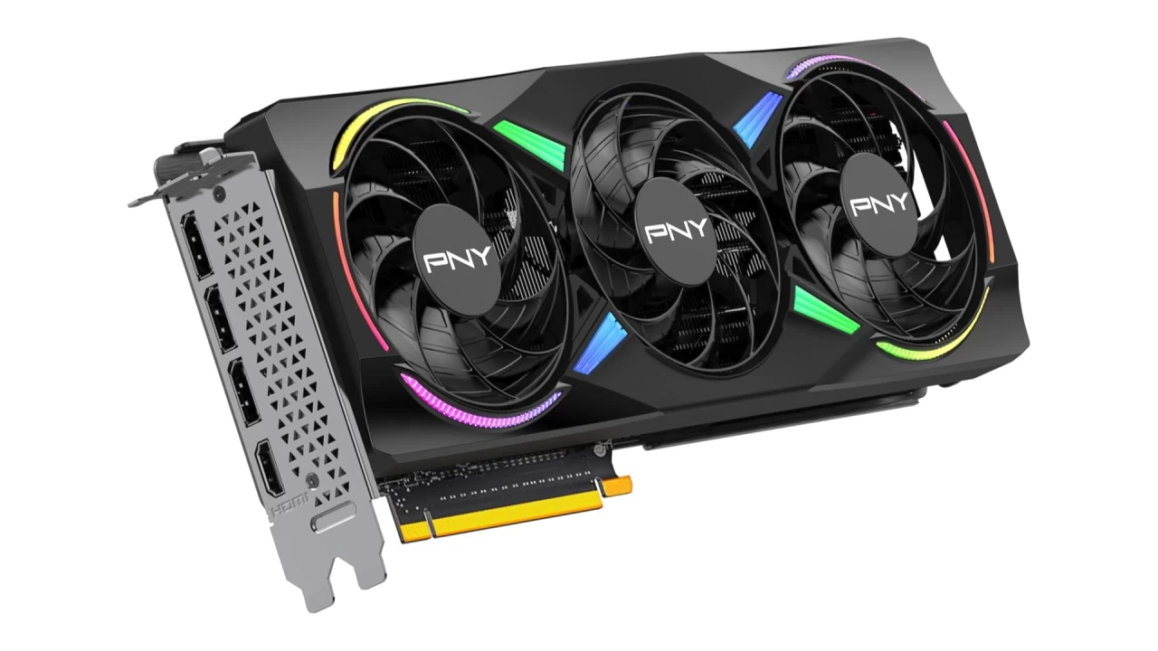 The RTX 5070 graphics card from PNY
