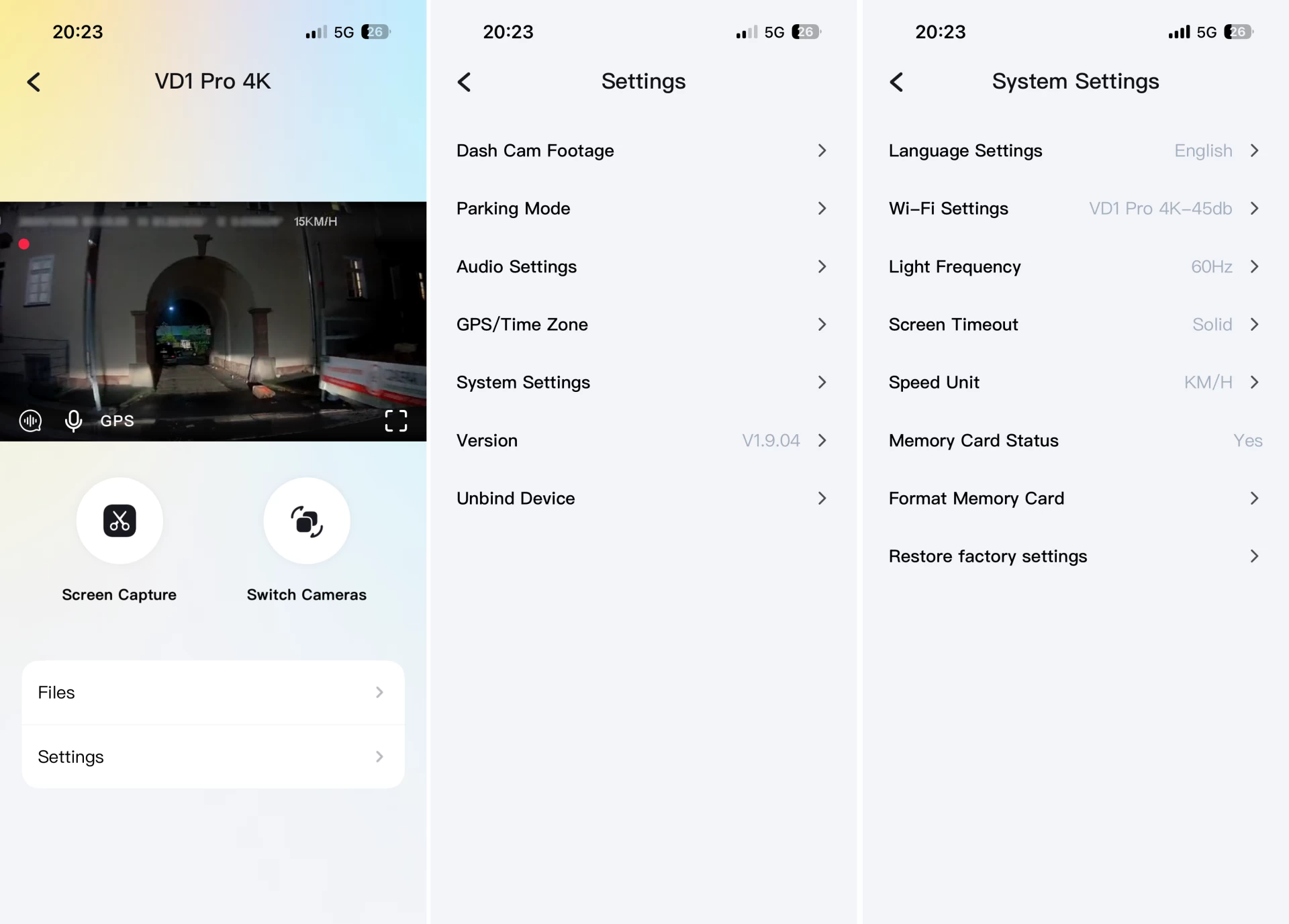 The Baseus App with VD1 Pro dash cam
