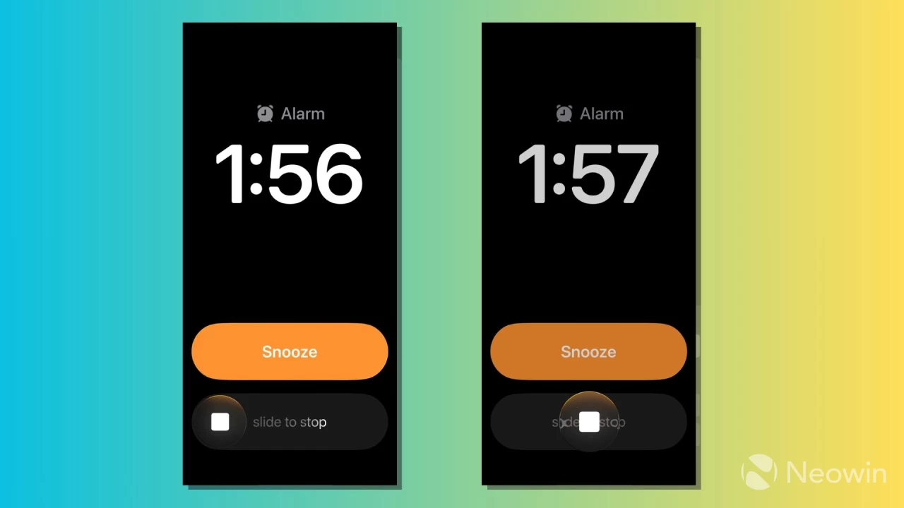 iOS 26 Alarm bigger buttons