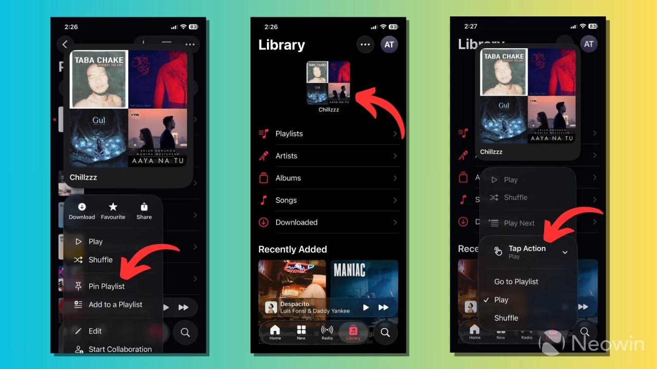 iOS 26 Apple Music Pinned Music