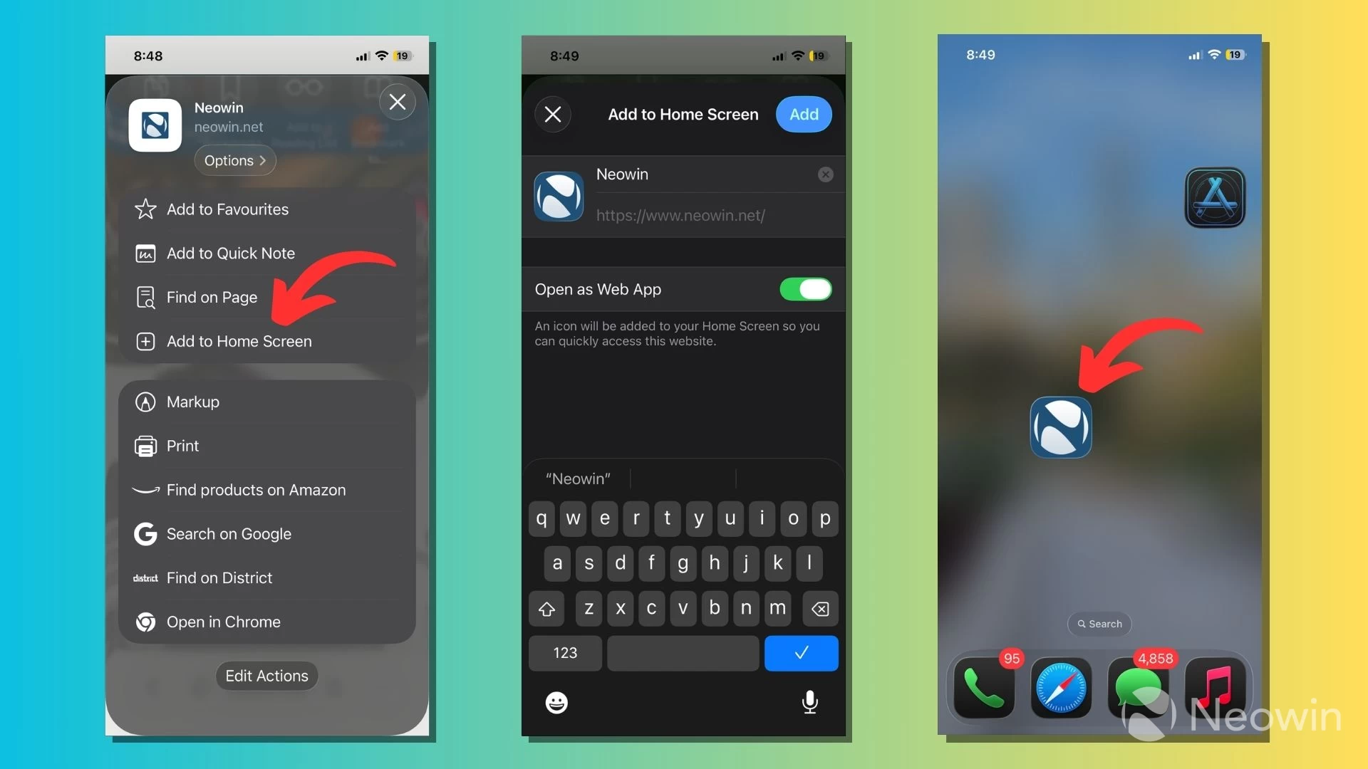 iOS 26 Add to Home Screen Create Web App