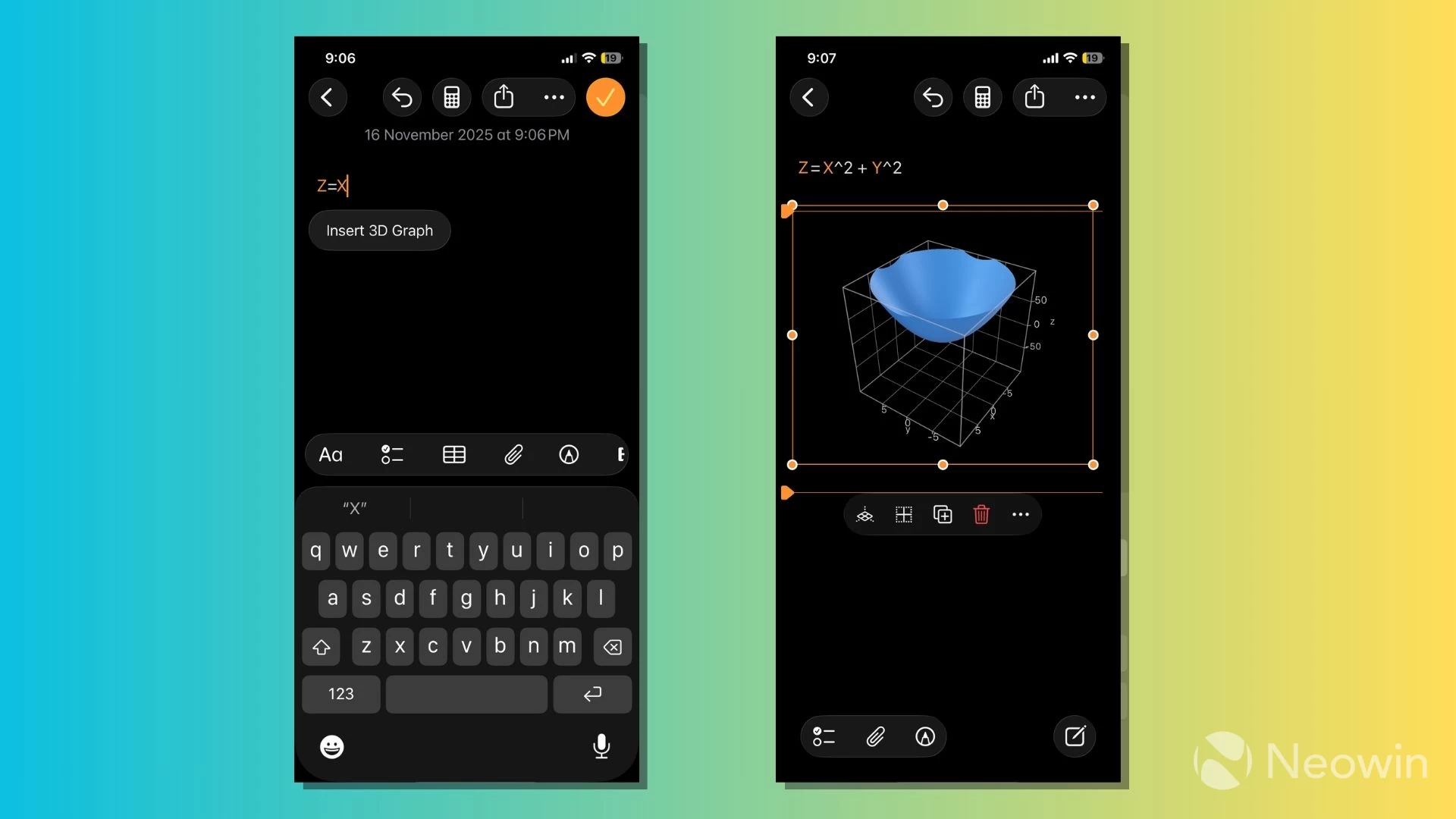 iOS 26 3D Graph Math Notes