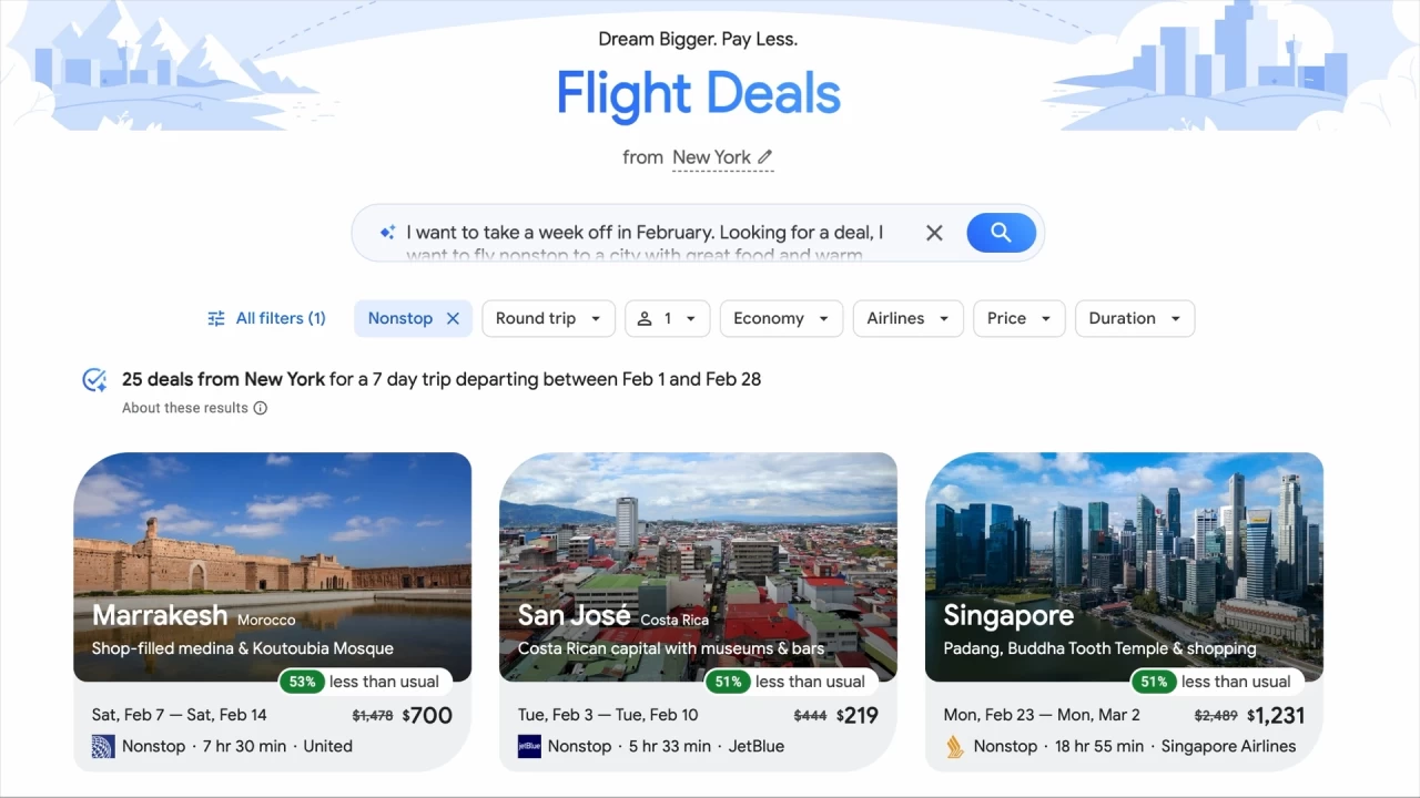 Google Flights - Flight Deals
