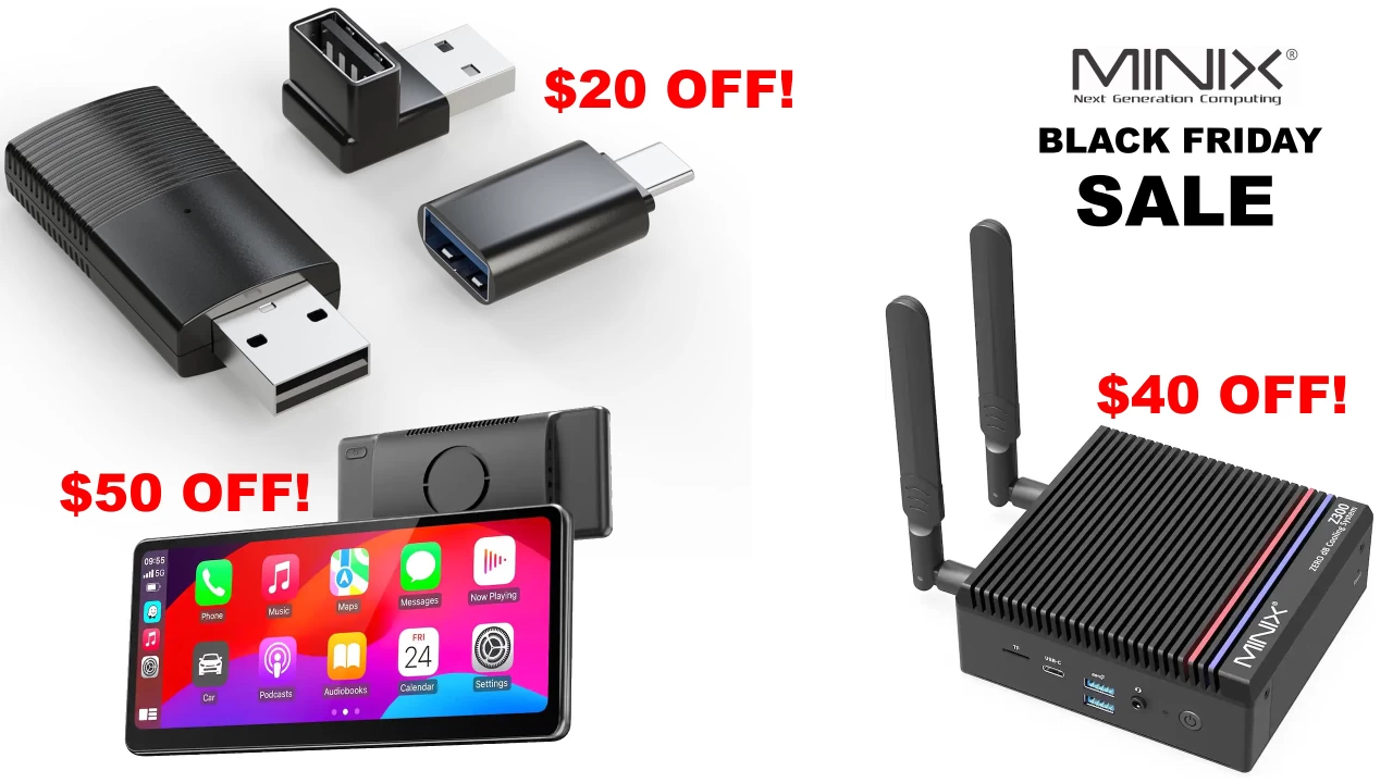 MINIX Black Friday deals on Apple CarPlay and a Z300-0dB Mini PC