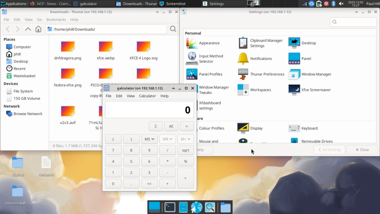 Apps in Fedora Xfce