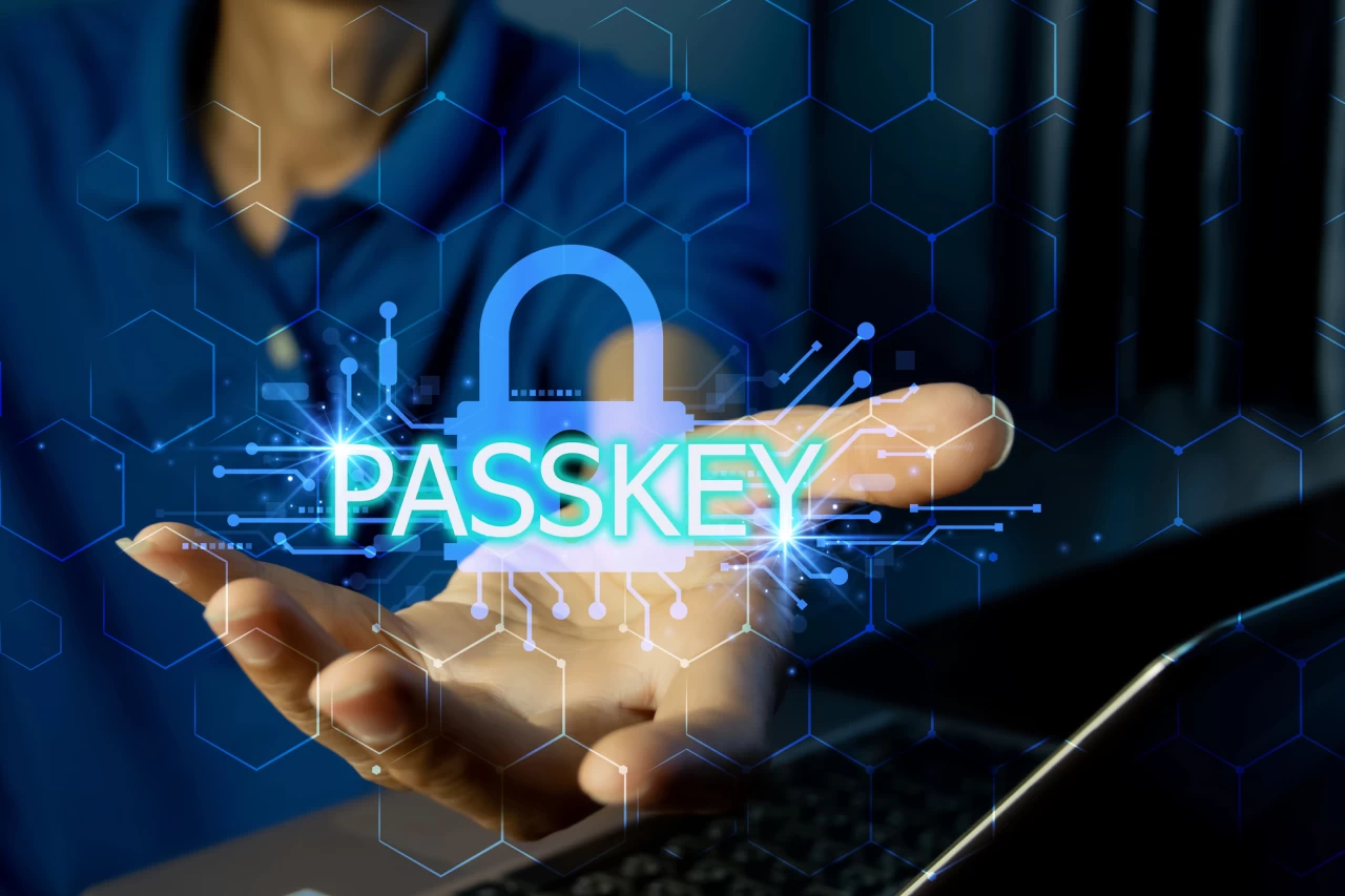 A graphics showing a passkey