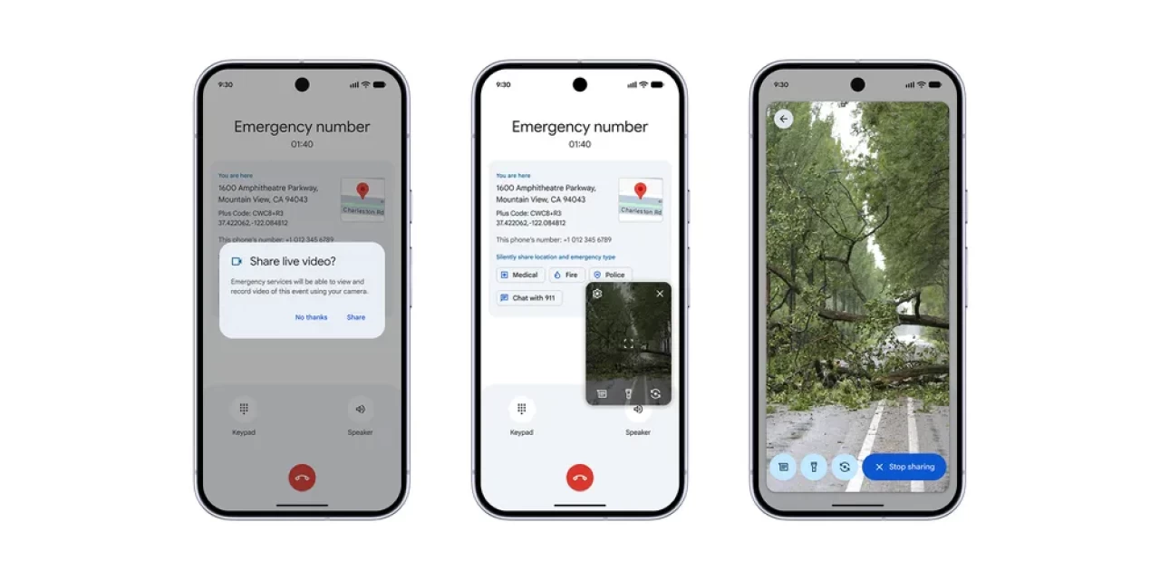 Google Android Emergency Live Video