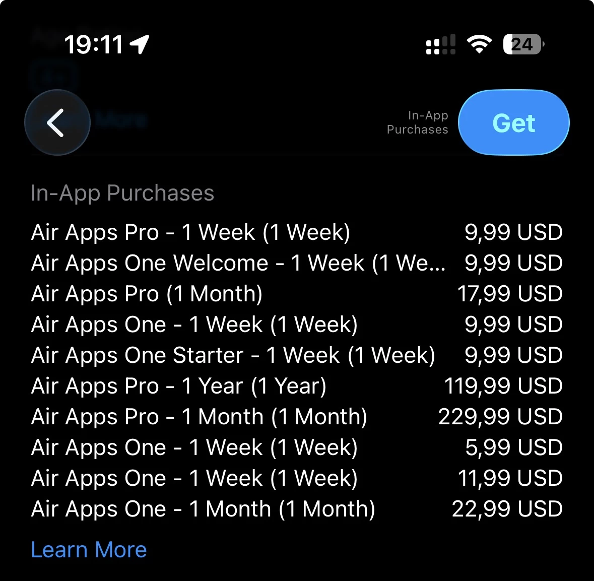 In-app purchases in the App Store