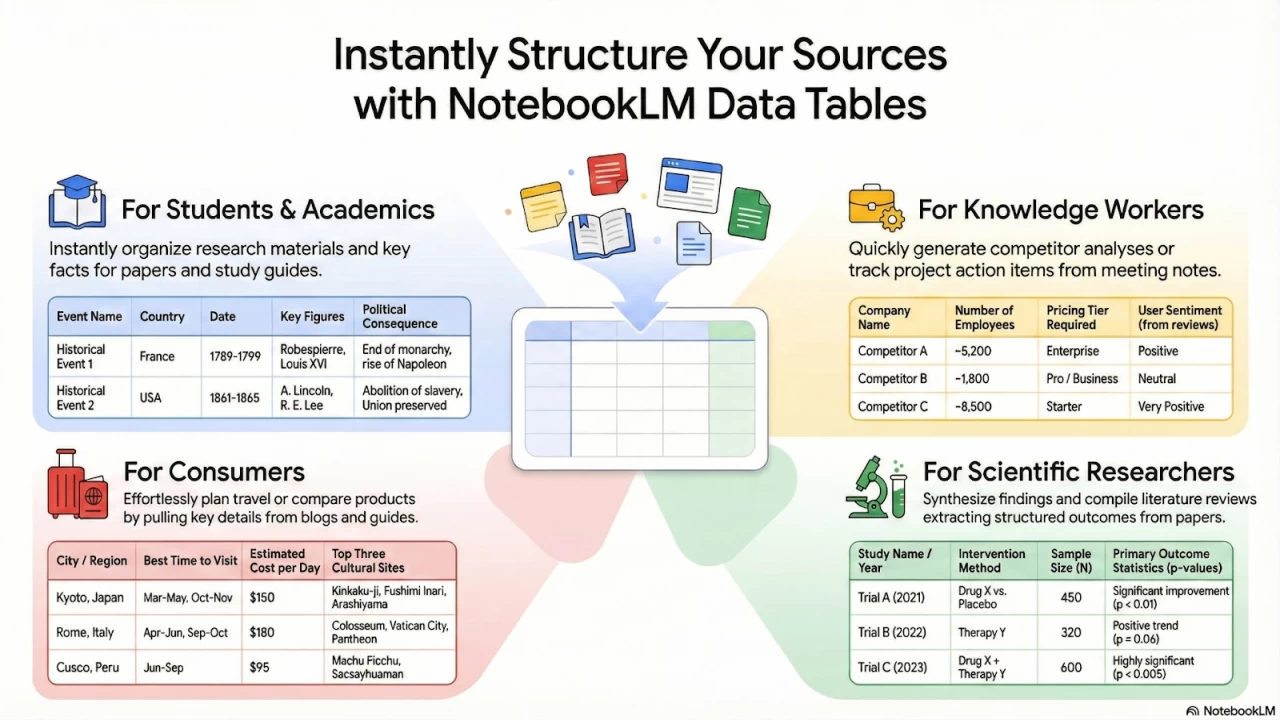 NotebookLM Data Tables